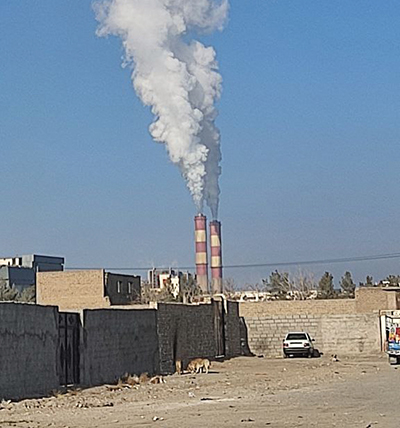 تصویری از مازوت سوزی نیروگاه توس در روز شنبه 9 دی ماه